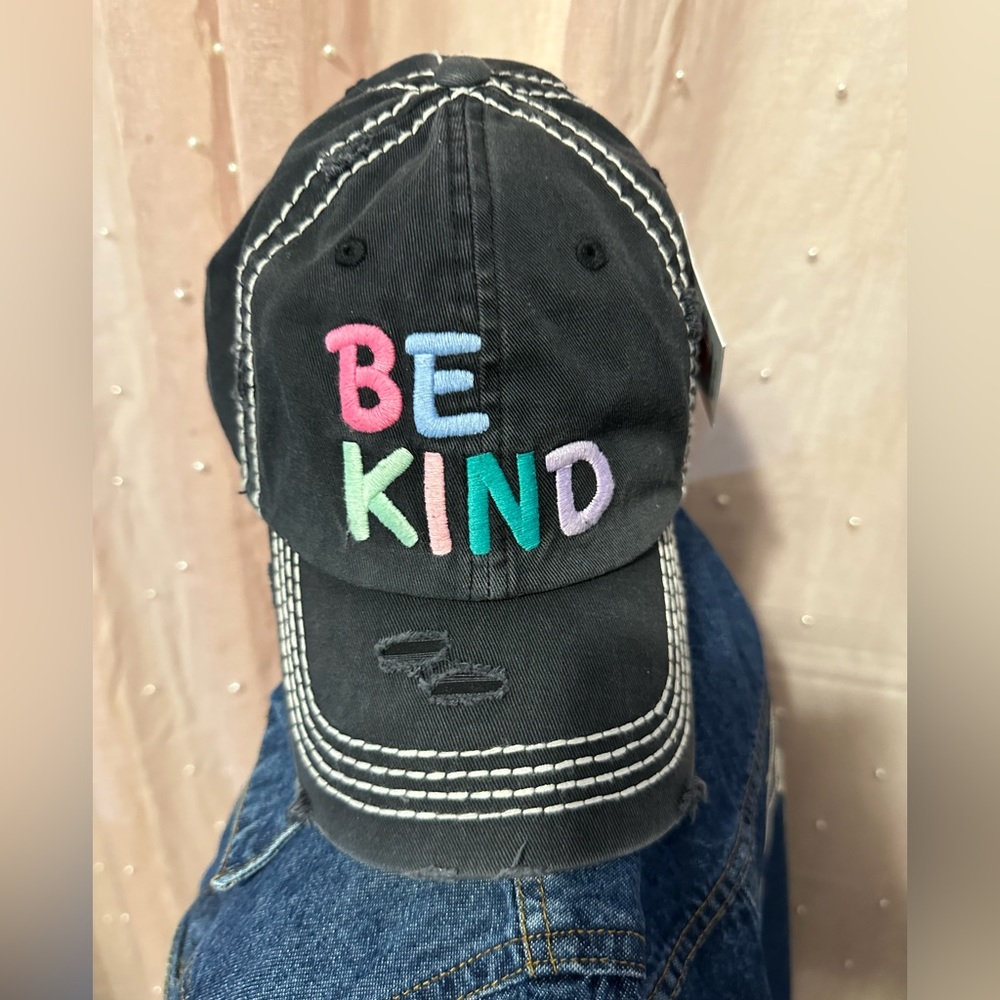 New be kind distressed vintage baseball cap / hat